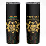 Personalized Ghana Gold Emblem Skinny Tumbler The Heart of Gold of Africa - African Pride