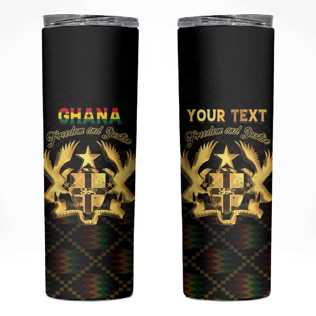 Personalized Ghana Gold Emblem Skinny Tumbler The Heart of Gold of Africa - African Pride