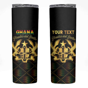 Personalized Ghana Gold Emblem Skinny Tumbler The Heart of Gold of Africa - African Pride