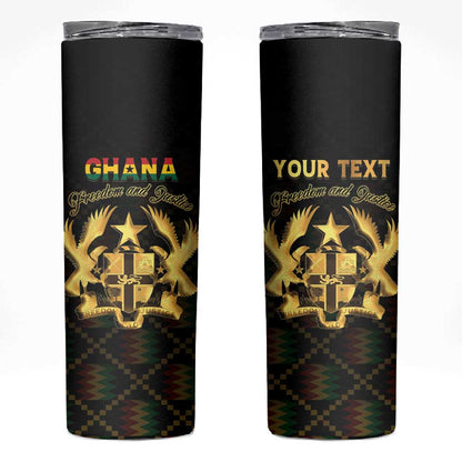 Personalized Ghana Gold Emblem Skinny Tumbler The Heart of Gold of Africa - African Pride