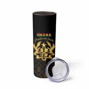 Personalized Ghana Gold Emblem Skinny Tumbler The Heart of Gold of Africa - African Pride