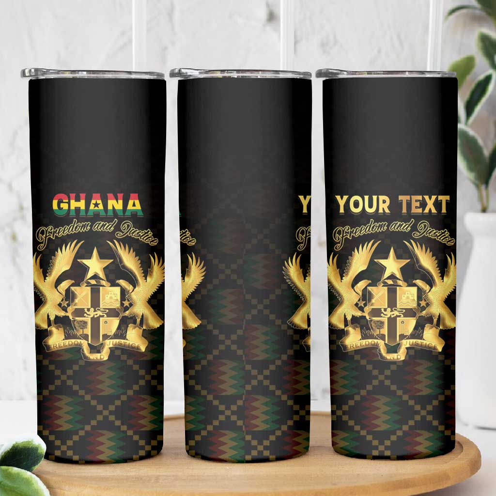 Personalized Ghana Gold Emblem Skinny Tumbler The Heart of Gold of Africa - African Pride