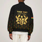 Personalized Ghana Gold Emblem Sleeve Zip Bomber Jacket The Heart of Gold of Africa - African Pride