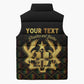 Personalized Ghana Kente Pattern Sleeveless Puffer Jacket The Heart of Gold of Africa