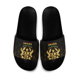 Ghana Kente Pattern Slide Sandals The Heart of Gold of Africa