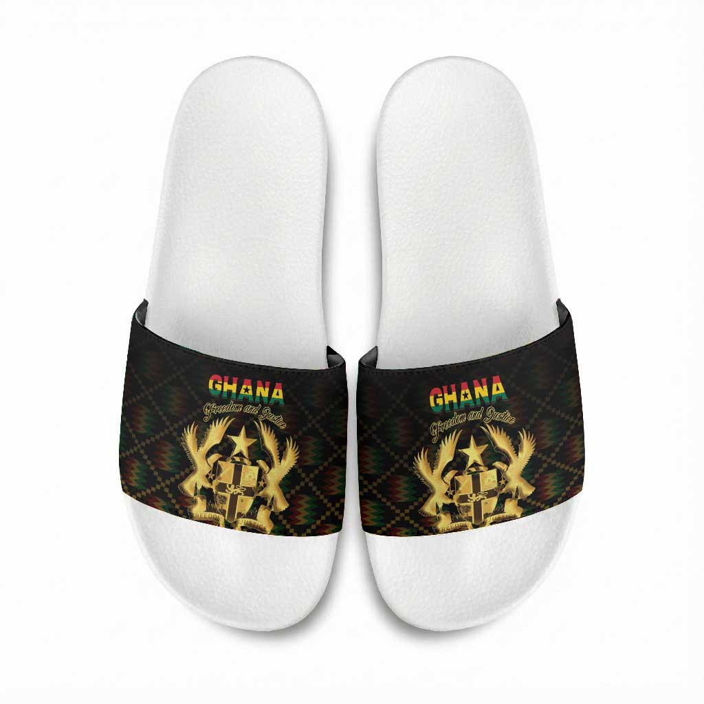 Ghana Kente Pattern Slide Sandals The Heart of Gold of Africa