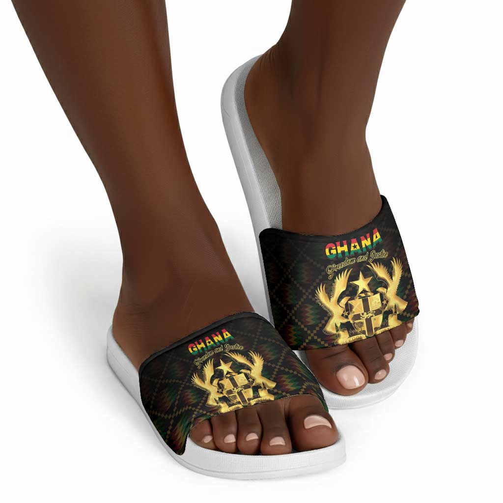 Ghana Kente Pattern Slide Sandals The Heart of Gold of Africa