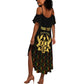 Personalized Ghana Gold Emblem Summer Maxi Dress The Heart of Gold of Africa - African Pride