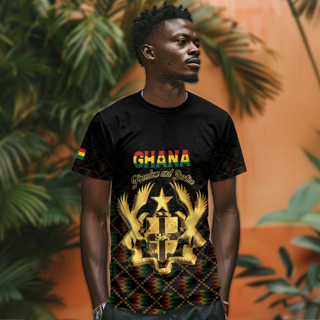Personalized Ghana Gold Emblem T shirt The Heart of Gold of Africa - African Pride
