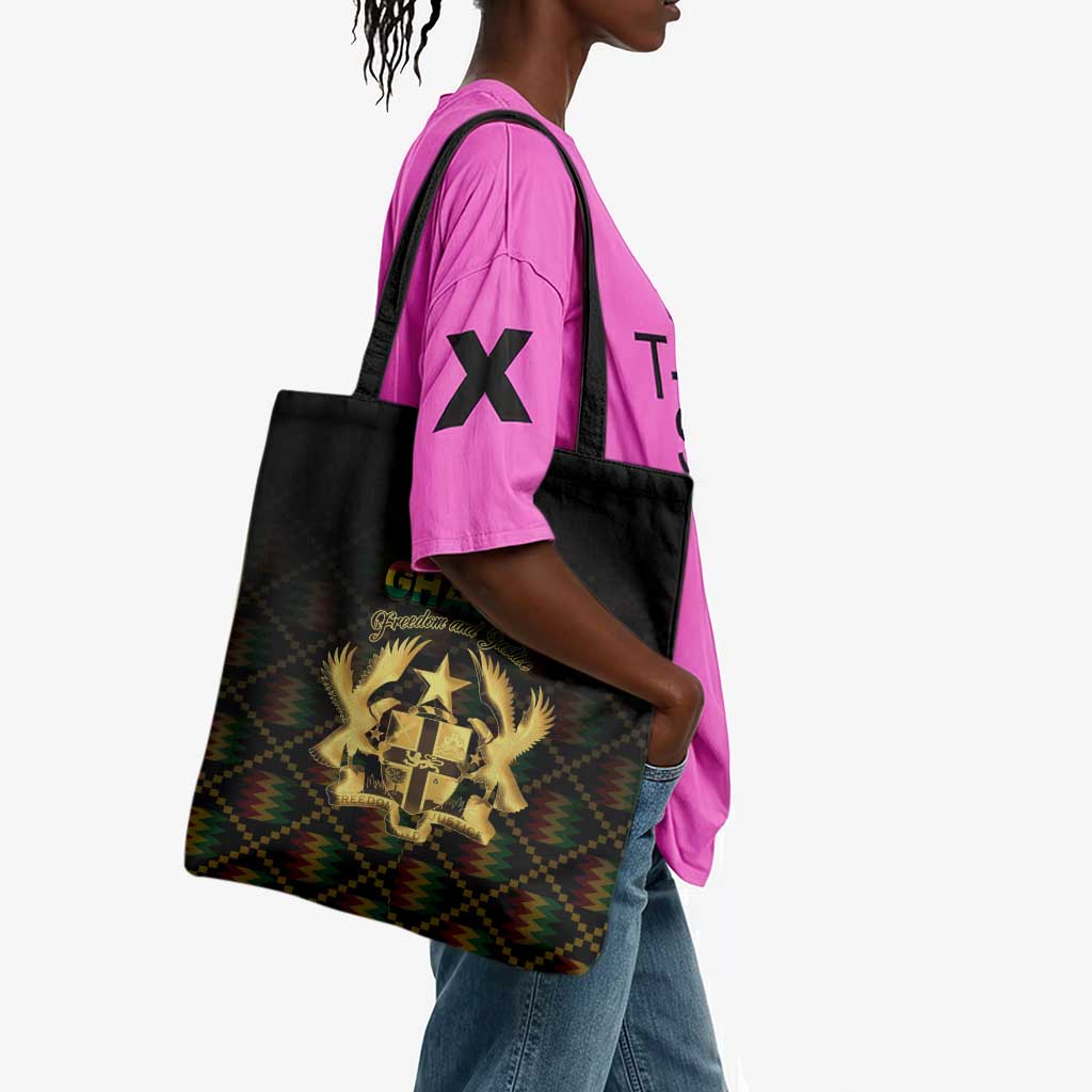Ghana Kente Pattern Tote Bag The Heart of Gold of Africa
