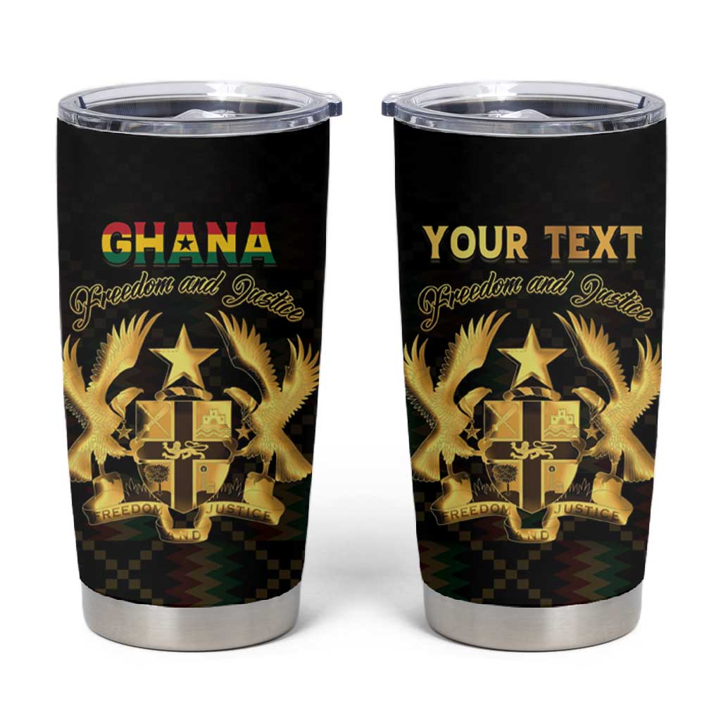 Personalized Ghana Gold Emblem Tumbler Cup The Heart of Gold of Africa - African Pride