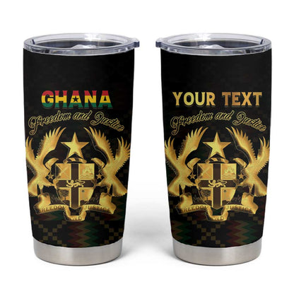 Personalized Ghana Gold Emblem Tumbler Cup The Heart of Gold of Africa - African Pride