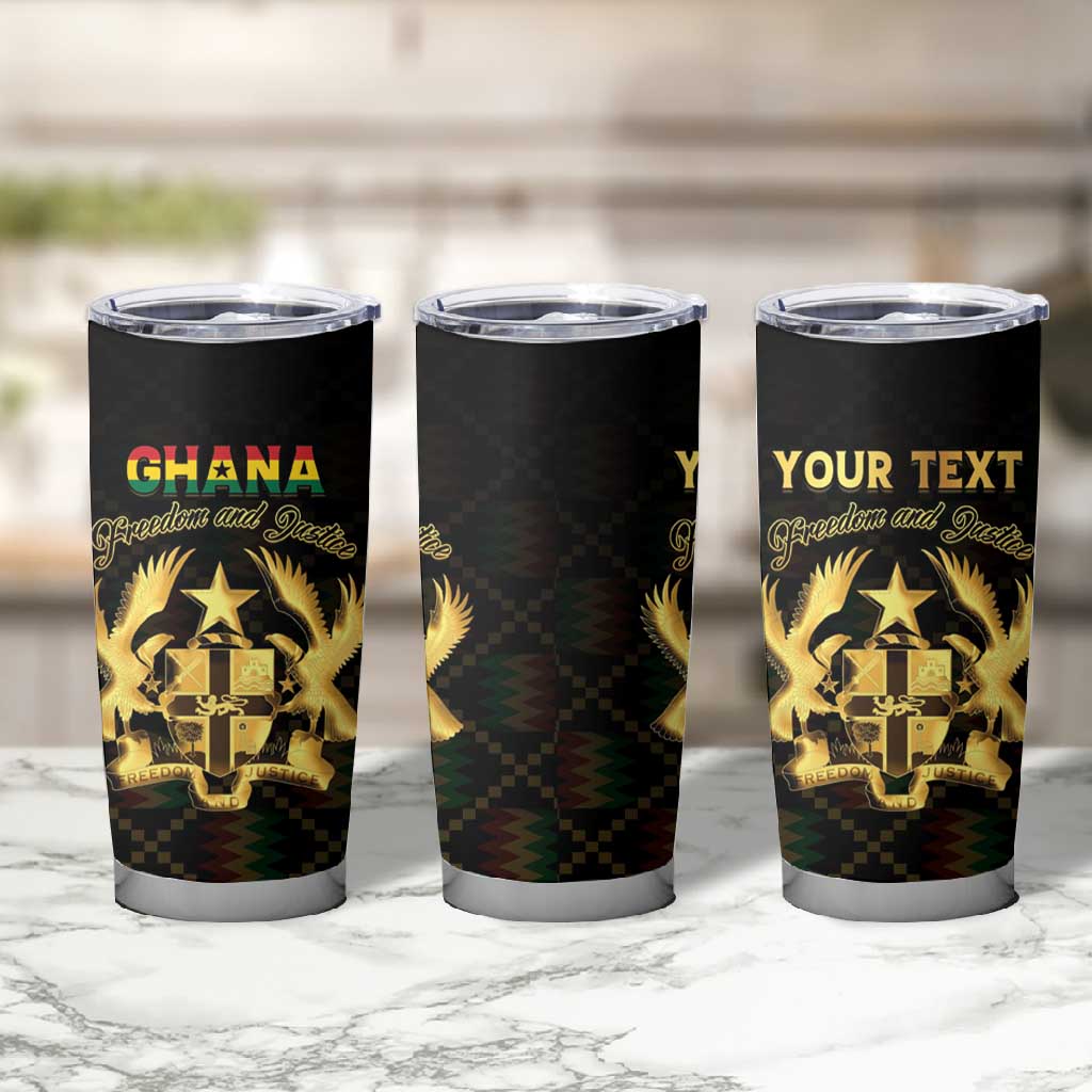 Personalized Ghana Gold Emblem Tumbler Cup The Heart of Gold of Africa - African Pride