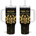 Personalized Ghana Gold Emblem Tumbler With Handle The Heart of Gold of Africa - African Pride