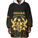 Personalized Ghana Gold Emblem Wearable Blanket Hoodie The Heart of Gold of Africa - African Pride
