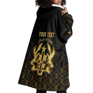 Personalized Ghana Gold Emblem Wearable Blanket Hoodie The Heart of Gold of Africa - African Pride