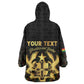 Personalized Ghana Gold Emblem Wearable Blanket Hoodie The Heart of Gold of Africa - African Pride