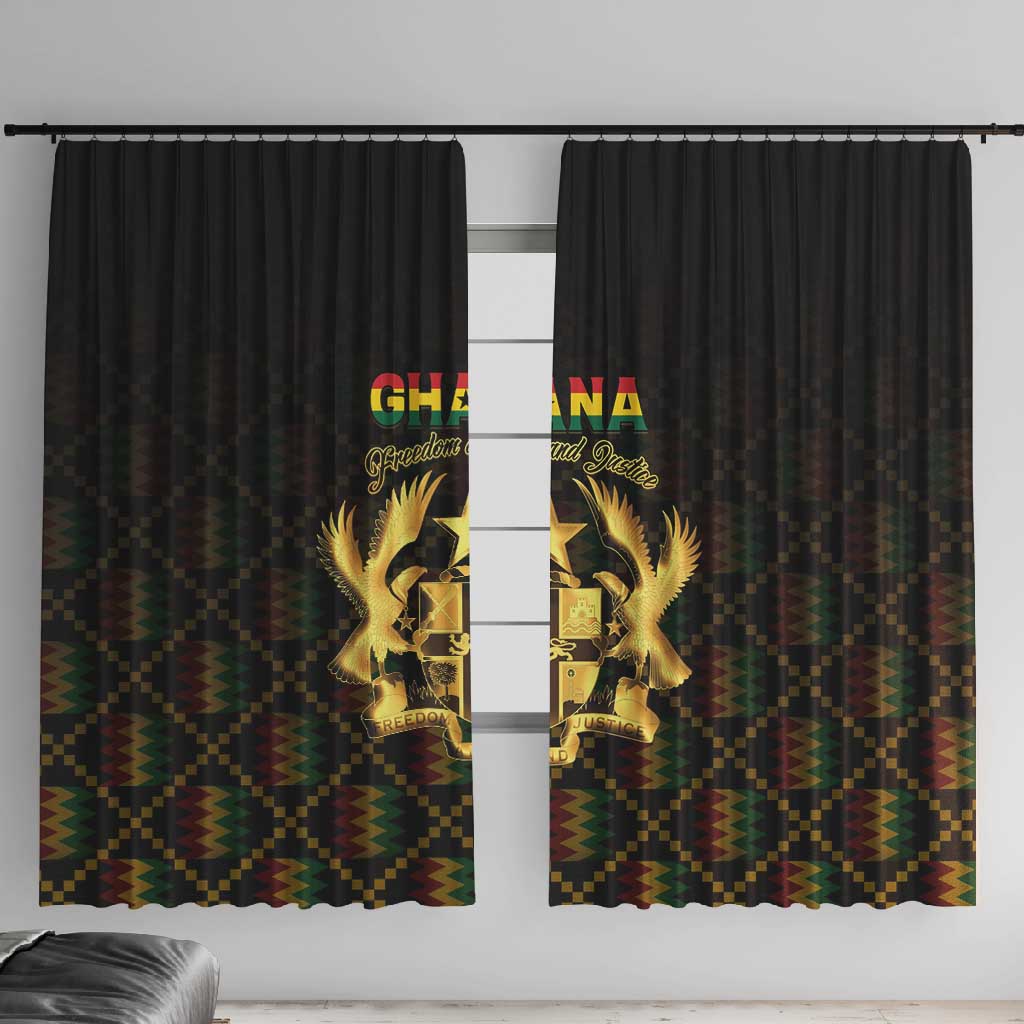 Ghana Gold Emblem Window Curtain The Heart of Gold of Africa - African Pride