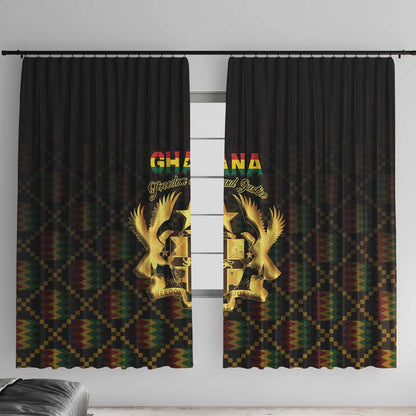 Ghana Gold Emblem Window Curtain The Heart of Gold of Africa - African Pride