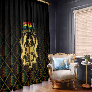 Ghana Gold Emblem Window Curtain The Heart of Gold of Africa - African Pride