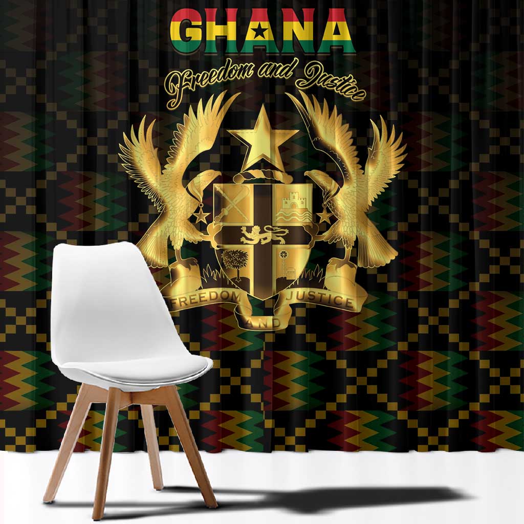 Ghana Gold Emblem Window Curtain The Heart of Gold of Africa - African Pride