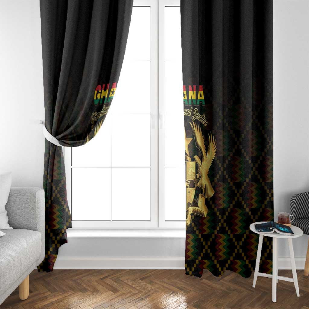 Ghana Gold Emblem Window Curtain The Heart of Gold of Africa - African Pride