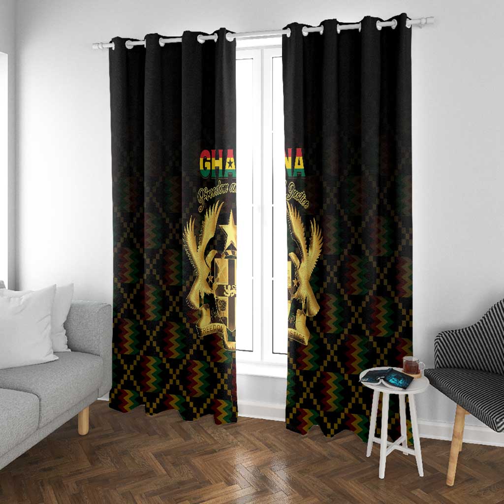Ghana Gold Emblem Window Curtain The Heart of Gold of Africa - African Pride