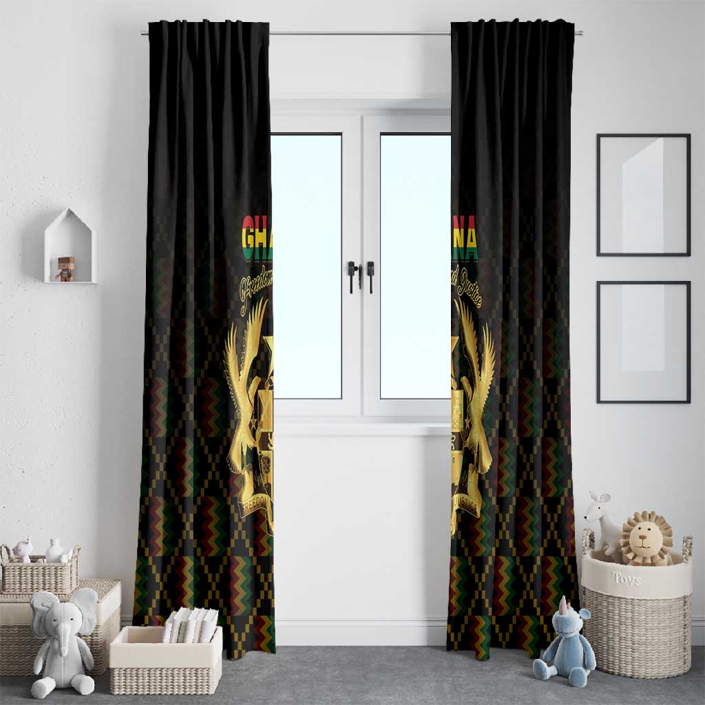 Ghana Gold Emblem Window Curtain The Heart of Gold of Africa - African Pride