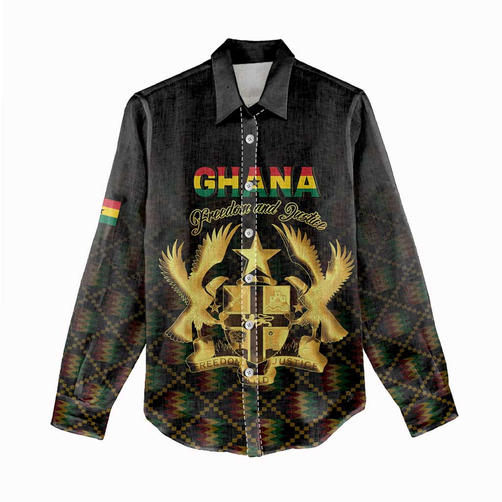 Personalized Ghana Gold Emblem Women Casual Shirt The Heart of Gold of Africa - African Pride