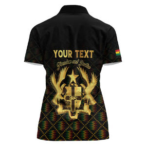 Personalized Ghana Gold Emblem Women Polo Shirt The Heart of Gold of Africa - African Pride