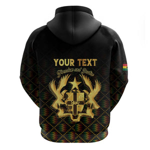 Personalized Ghana Gold Emblem Zip Hoodie The Heart of Gold of Africa - African Pride