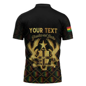 Personalized Ghana Kente Pattern Zipper Polo Shirt The Heart of Gold of Africa