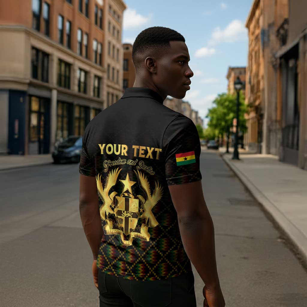 Personalized Ghana Kente Pattern Zipper Polo Shirt The Heart of Gold of Africa