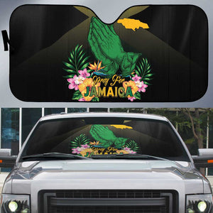 Pray For Jamaica Auto Sun Shade Jamaica Strong