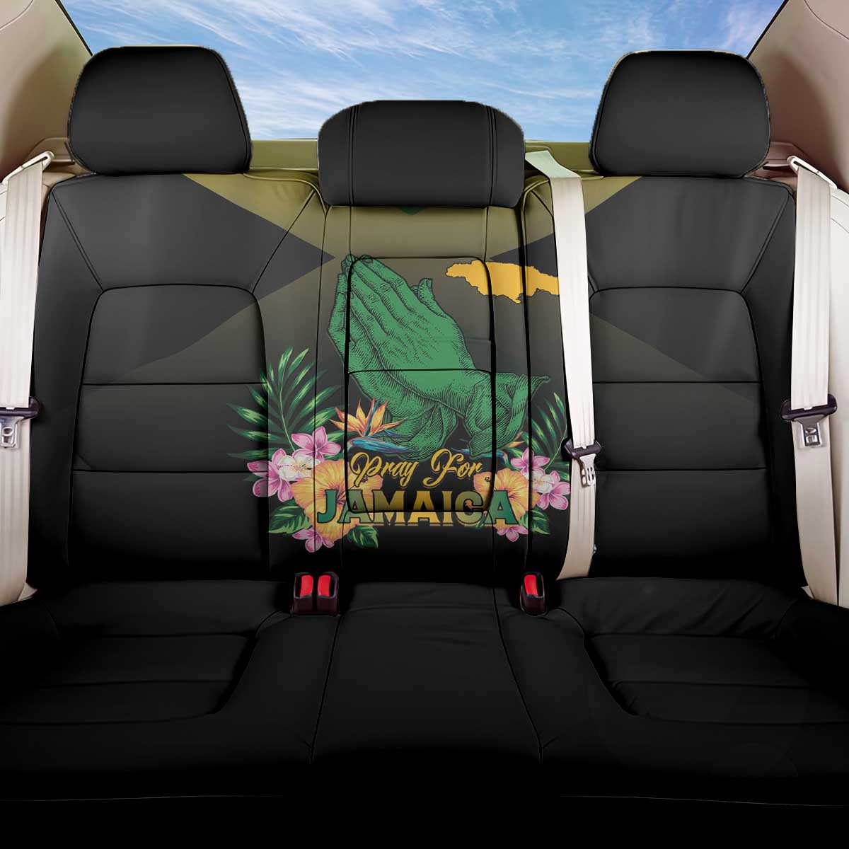 Jamaica Back Car Seat Cover Stay Strong - Stay Safe - African Pride