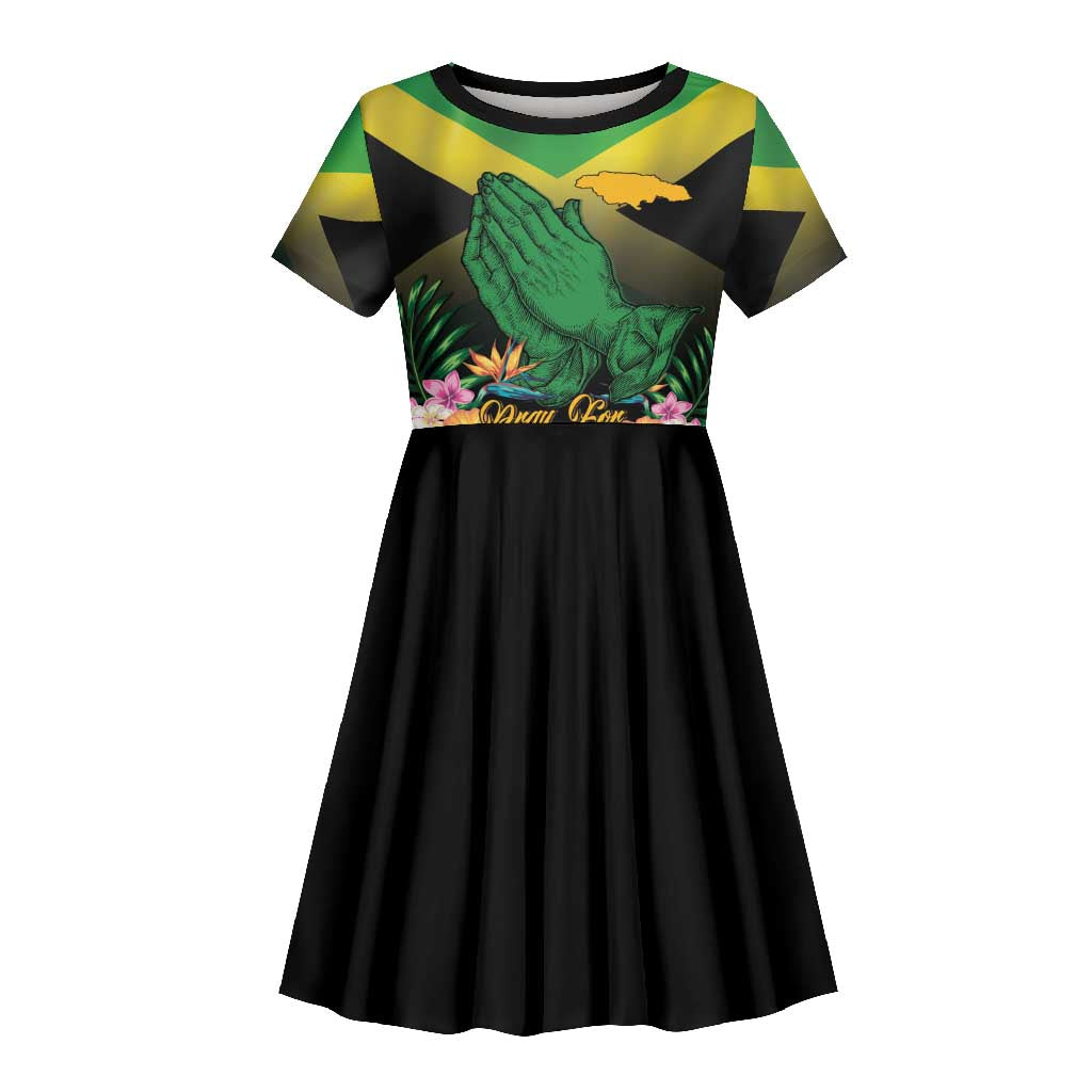 Personalized Jamaica Kid Short Sleeve Dress Stay Strong - Stay Safe - African Pride