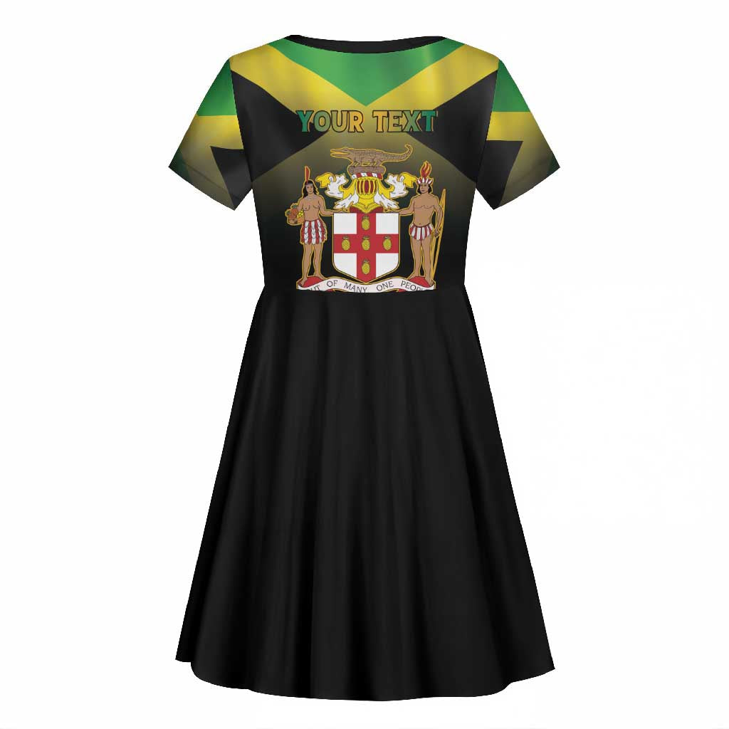 Personalized Jamaica Kid Short Sleeve Dress Stay Strong - Stay Safe - African Pride