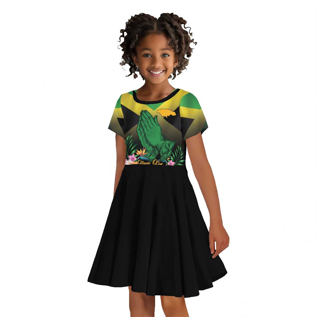 Personalized Jamaica Kid Short Sleeve Dress Stay Strong - Stay Safe - African Pride