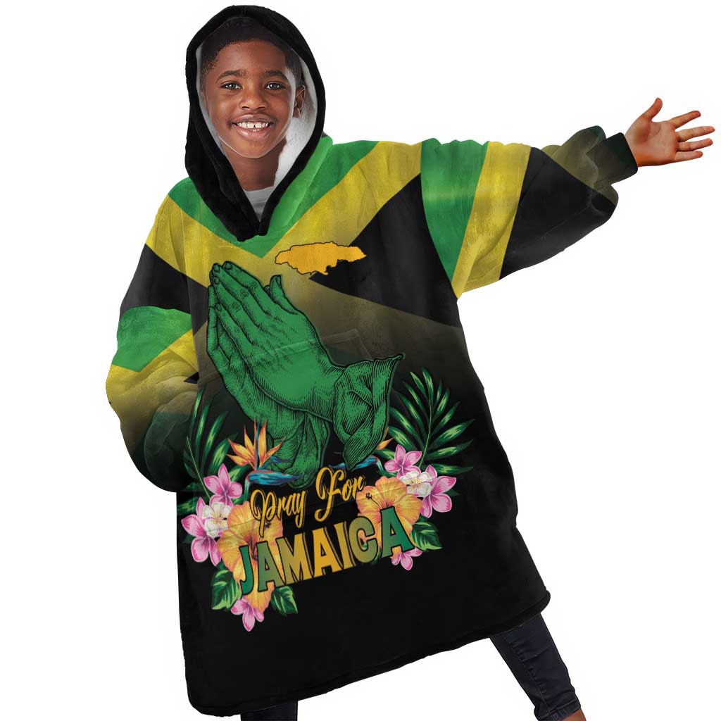 Personalized Jamaica Kid Wearable Blanket Hoodie Stay Strong - Stay Safe - African Pride