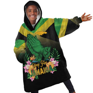 Personalized Jamaica Kid Wearable Blanket Hoodie Stay Strong - Stay Safe - African Pride