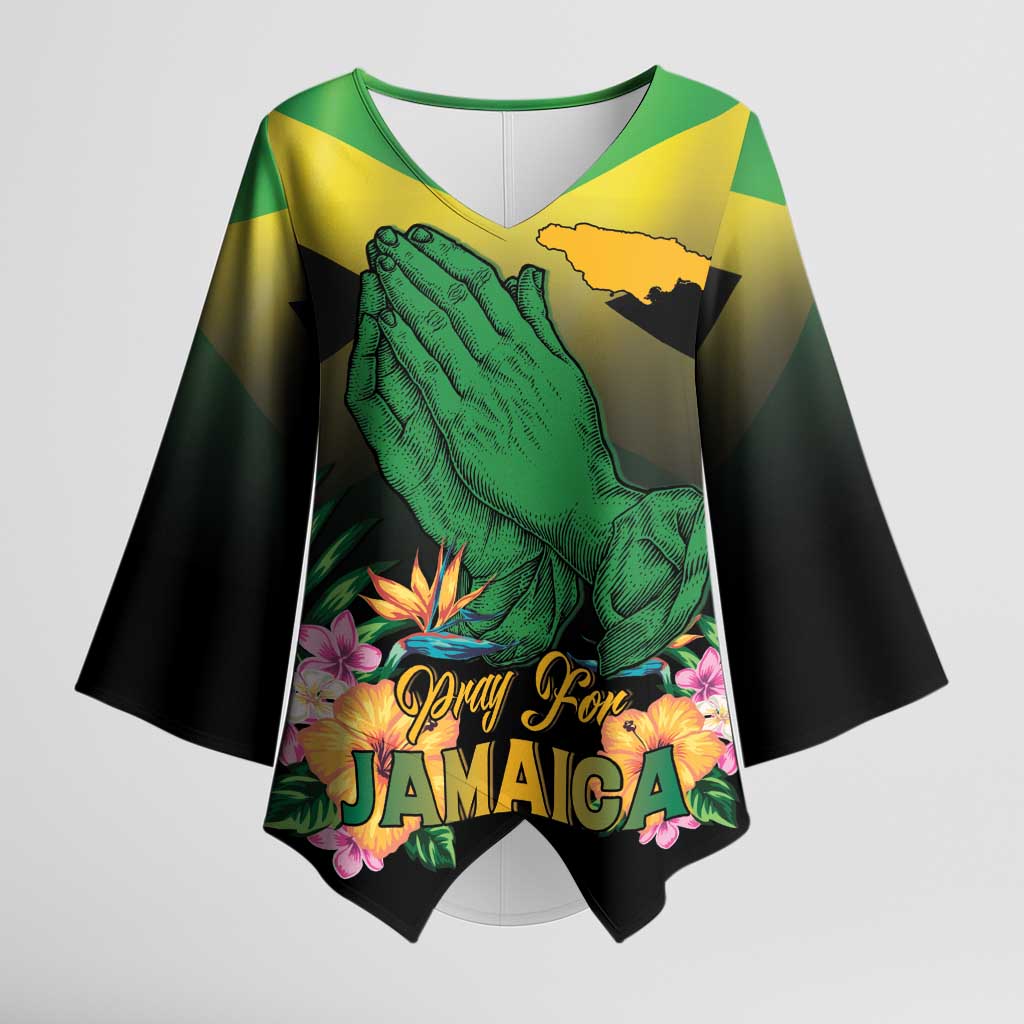 Personalized Pray For Jamaica Kimono Sleeve Blouse Jamaica Strong