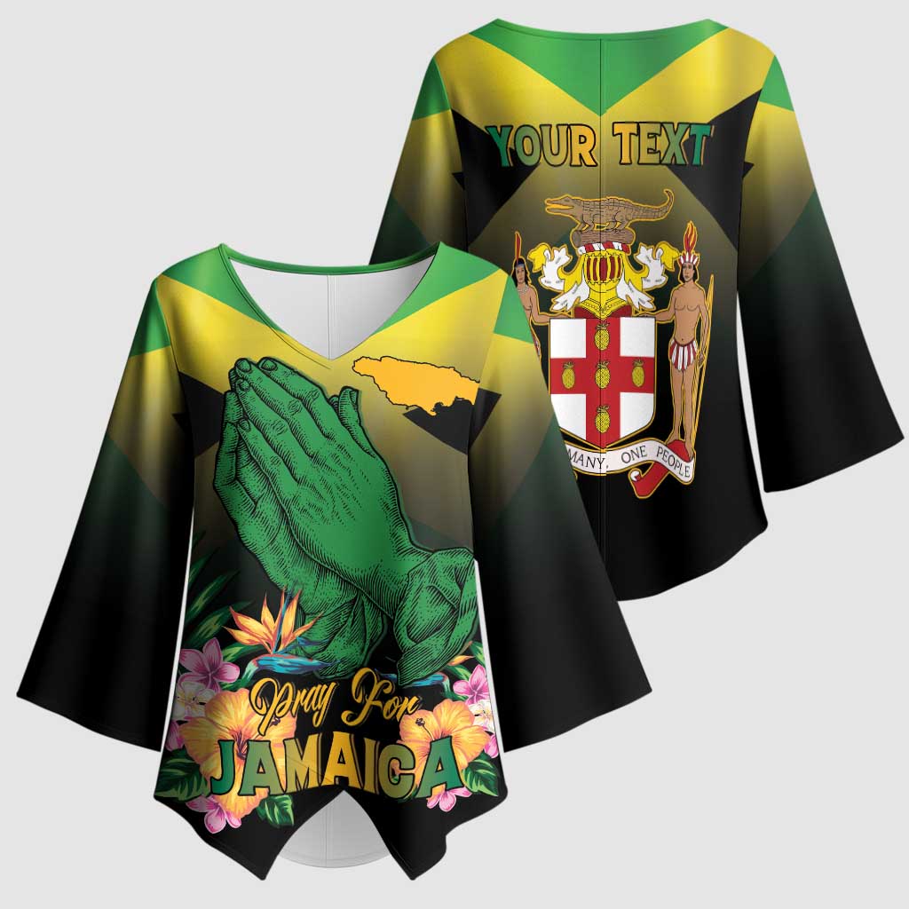 Personalized Pray For Jamaica Kimono Sleeve Blouse Jamaica Strong
