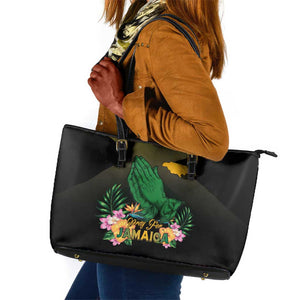 Jamaica Leather Tote Bag Stay Strong - Stay Safe - African Pride