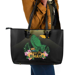 Jamaica Leather Tote Bag Stay Strong - Stay Safe - African Pride