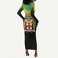 Personalized Jamaica Long Sleeve Bodycon Dress Stay Strong - Stay Safe - African Pride