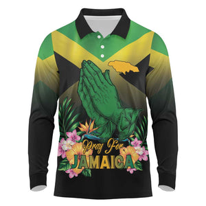 Personalized Jamaica Long Sleeve Polo Shirt Stay Strong - Stay Safe - African Pride