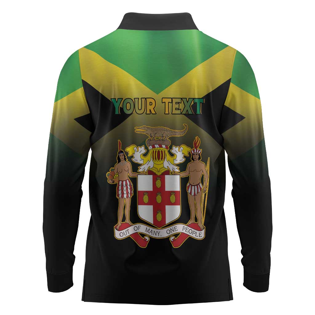 Personalized Jamaica Long Sleeve Polo Shirt Stay Strong - Stay Safe - African Pride