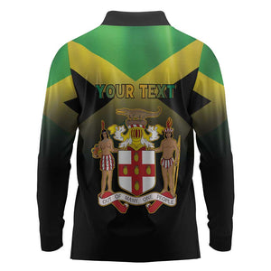 Personalized Jamaica Long Sleeve Polo Shirt Stay Strong - Stay Safe - African Pride