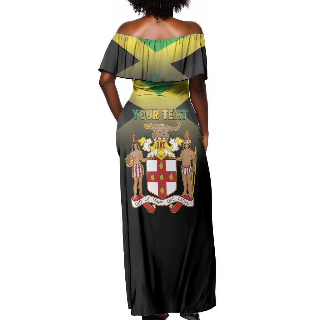 Personalized Jamaica Off Shoulder Maxi Dress Stay Strong - Stay Safe - African Pride