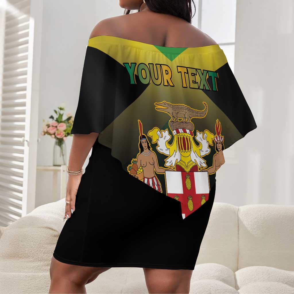 Personalized Jamaica Off Shoulder Short Dress Stay Strong - Stay Safe - African Pride